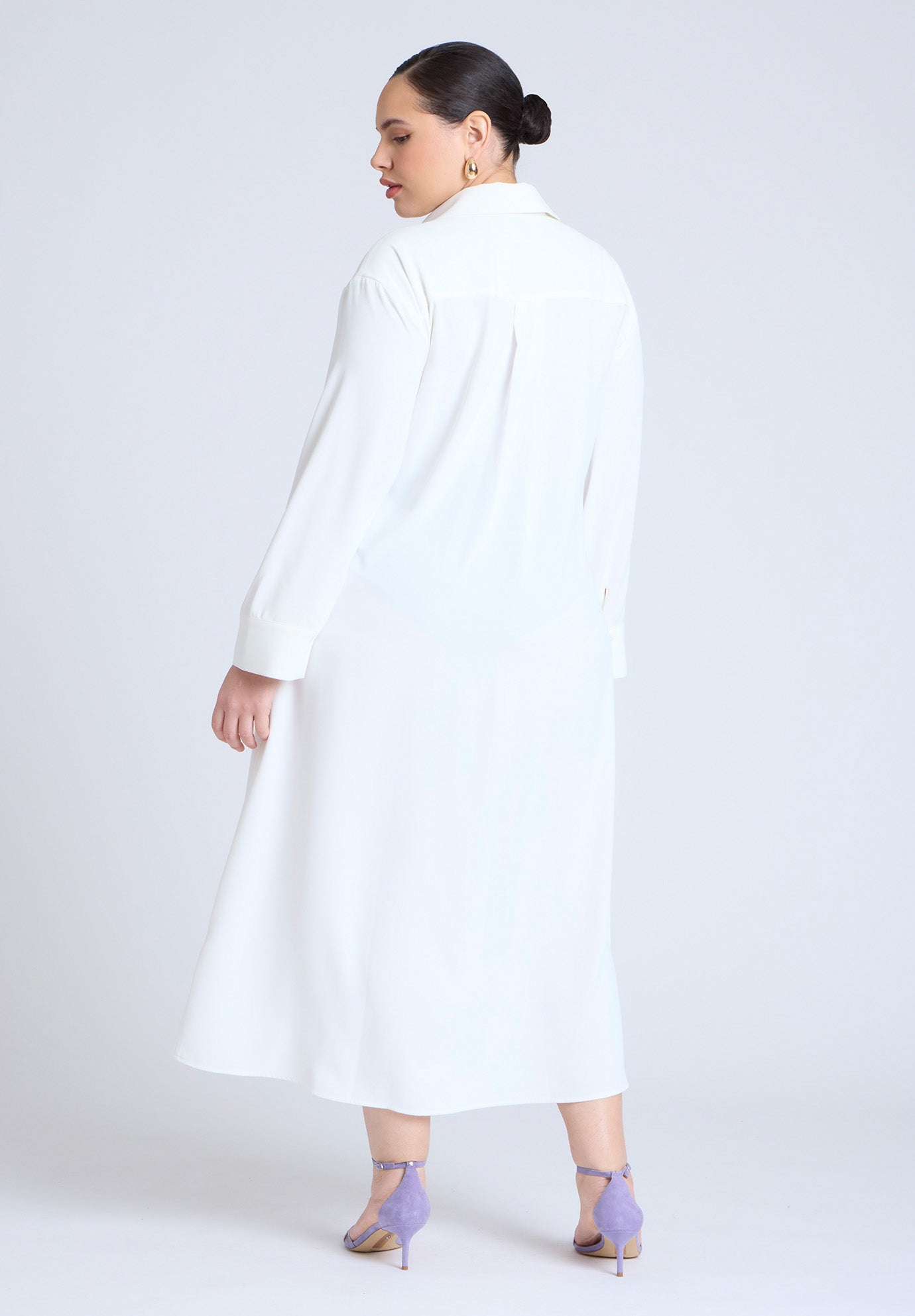 Tie Front Oversized Shirt Dress | ELOQUII