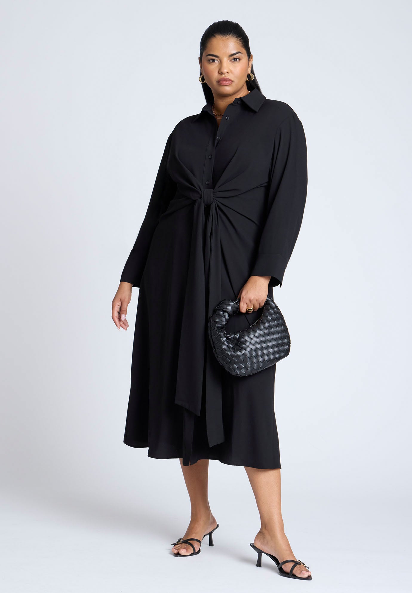 Tie Front Oversized Shirt Dress image number 2