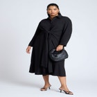 Tie Front Oversized Shirt Dress image number null