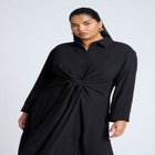 Tie Front Oversized Shirt Dress image number null