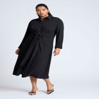 Tie Front Oversized Shirt Dress image number null