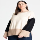 Colorblocked Relaxed Sweater image number null