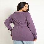 Relaxed Tunic Sweater With Belt image number null