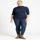 Sleek Funnel Neck Elbow Sleeve Sweater image number null