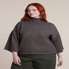 Boxy Three Quarter Sleeve Turtleneck image number null