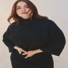 Boxy Three Quarter Sleeve Turtleneck image number null
