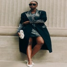 Long Coat With Faux Leather Details image number null