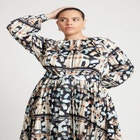 Front Keyhole Pleated Maxi Dress image number null