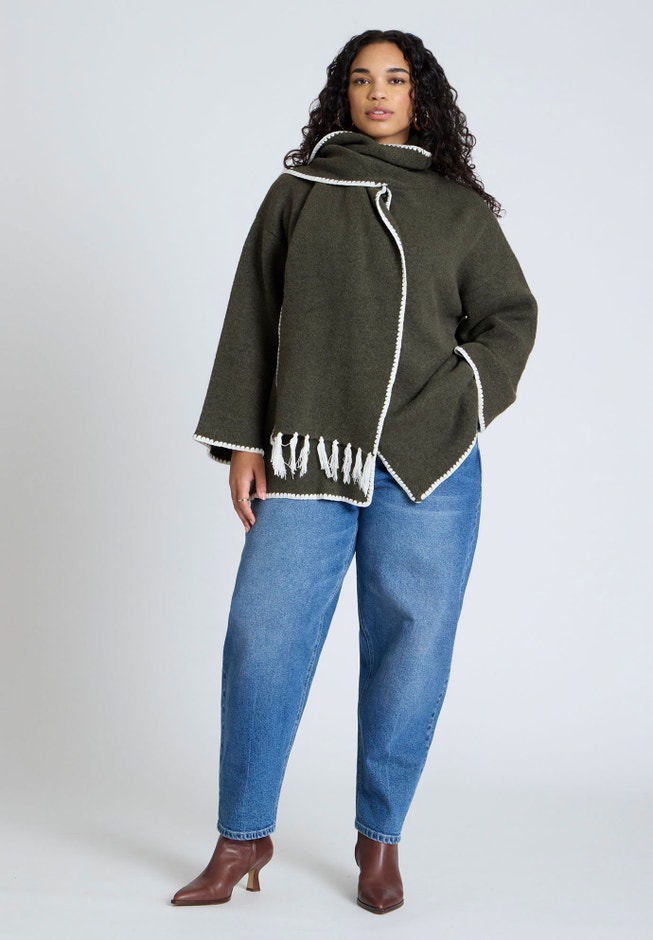Scarf Sweater Coat image number null