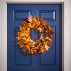 24" Pre-Lit Harvest Daisy Wreath image number null