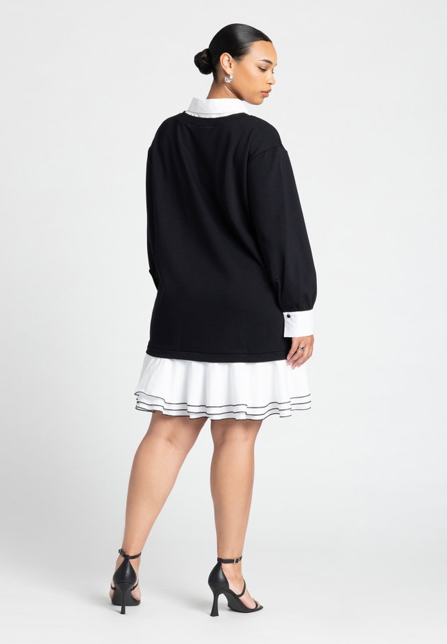 Twofer Mini Shirt Dress image number null