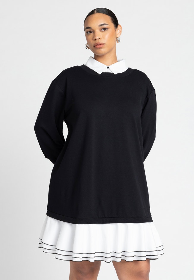 Twofer Mini Shirt Dress image number null