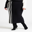 Colorblocked Sweater Column Skirt image number null