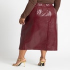Croc Faux Leather Column Skirt image number null