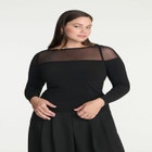 Mesh Panel Long Sleeve Top image number null