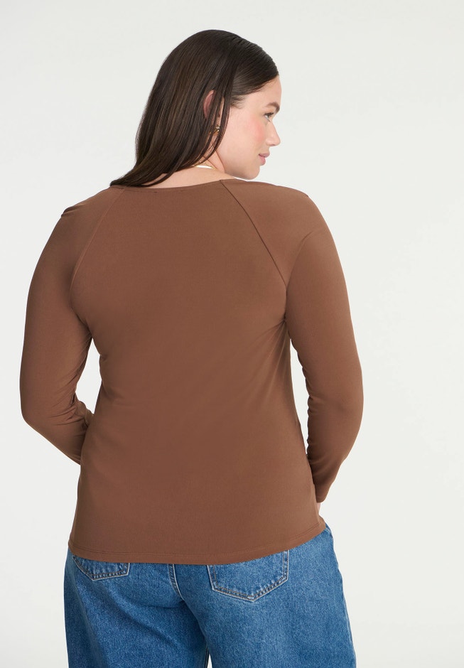 Sweetheart Neck Long Sleeve Top image number 1