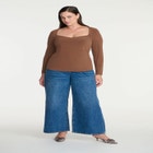 Sweetheart Neck Long Sleeve Top image number null