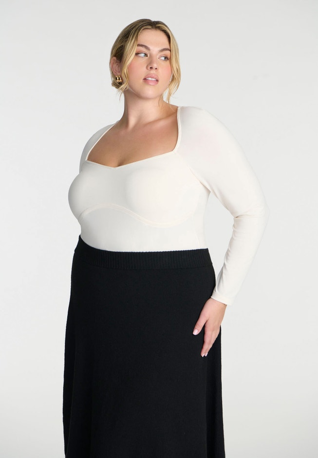Sweetheart Neck Long Sleeve Top image number 0