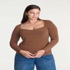 Sweetheart Neck Long Sleeve Top image number null