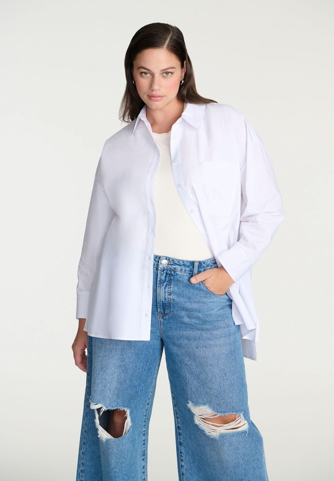 Oversized Button Down Top image number 0