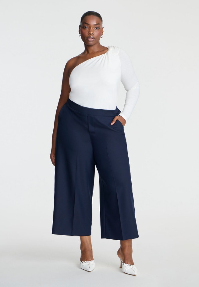 Woven Wide Leg Crop Pant image number 0