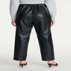 Woven Faux Leather Straight Leg Pant image number null