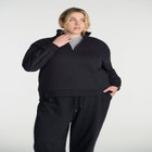 Knit Quarter Zip Collared Sweatshirt image number null