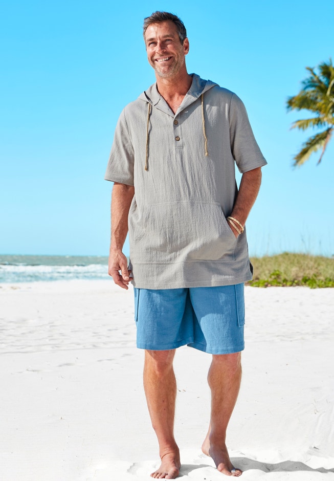 Gauze Short-Sleeve Hoodie image number 4