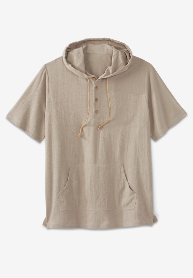 Gauze Short-Sleeve Hoodie image number 1