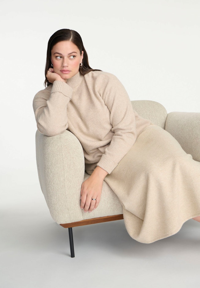 Cuffed Mock Neck Sweater image number 3