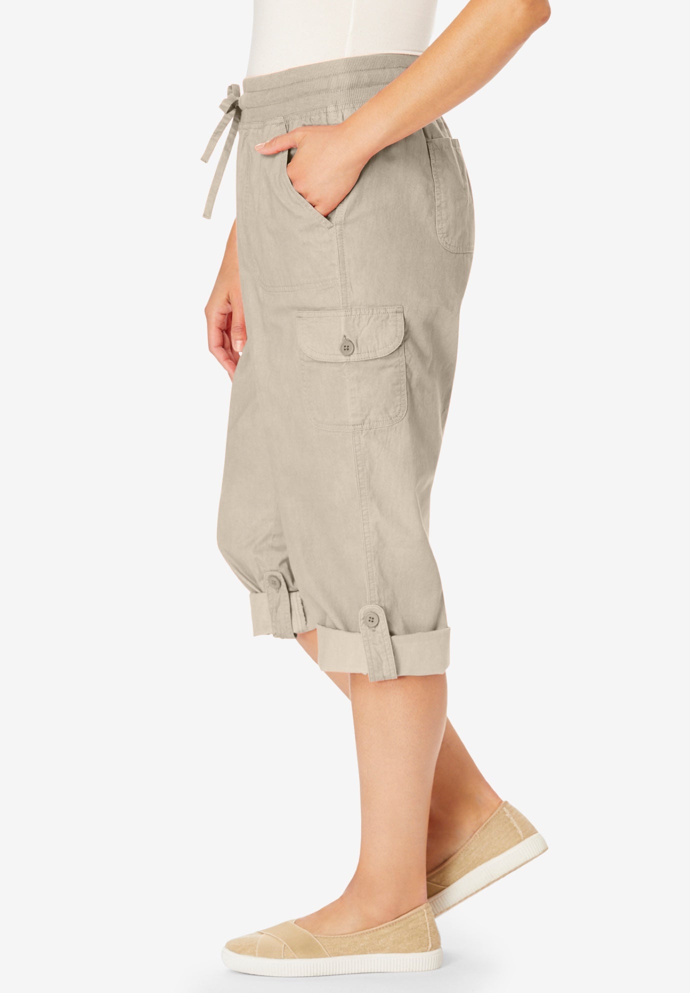 Convertible Length Cargo Capri/Bermuda | ELOQUII