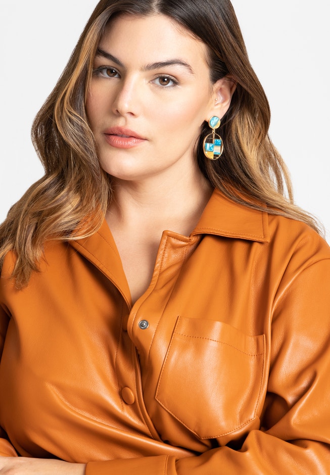 Circular Geo Drop Earring image number 0