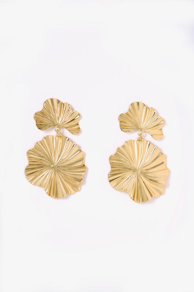 Fan Top And Disc Drop Earring image number null