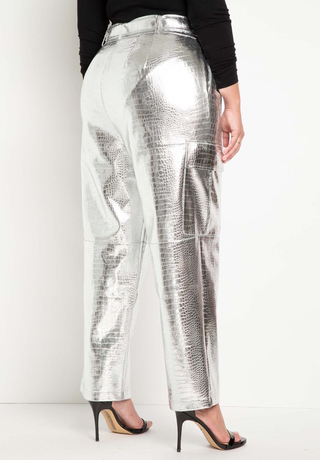 Croc Faux Leather Cargo Pant image number 2