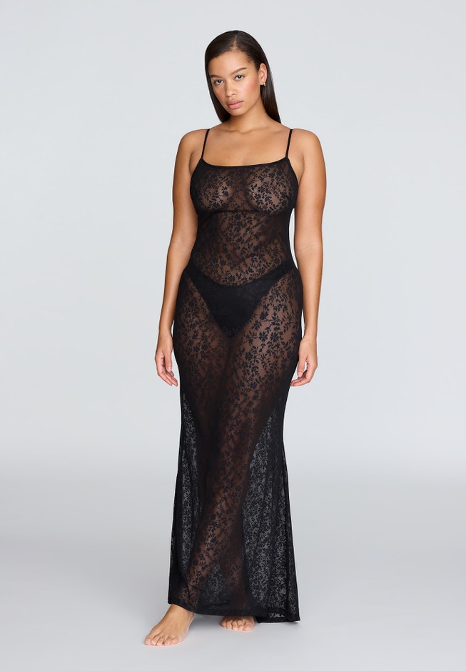 The Long Slip Dress - Botanical Lace image number 0