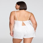 The Lace Panel Tank - Recycled Satin image number null