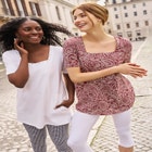 Stretch Cotton Square Neck Tunic image number null