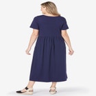 Short-Sleeve Scoopneck Empire Waist Dress image number null