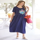 Short-Sleeve Scoopneck Empire Waist Dress image number null