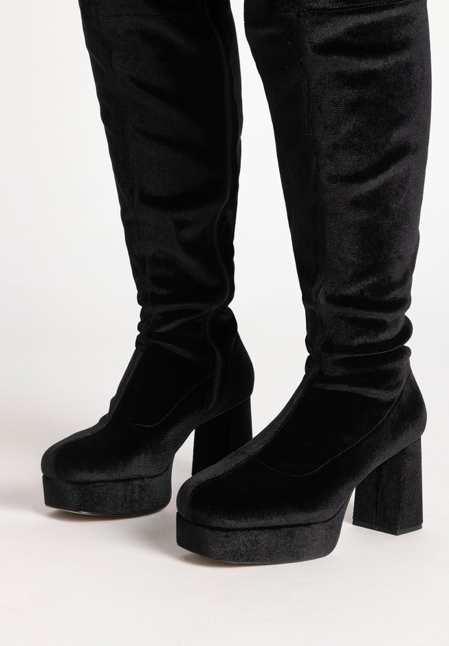 Fiona Velvet Over the Knee Platform Boot image number 3