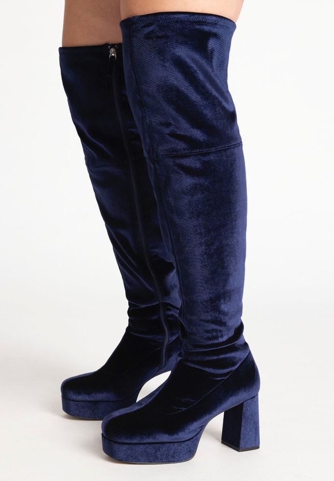 Fiona Velvet Over the Knee Platform Boot image number 1
