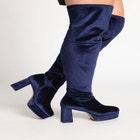 Fiona Velvet Over the Knee Platform Boot image number null