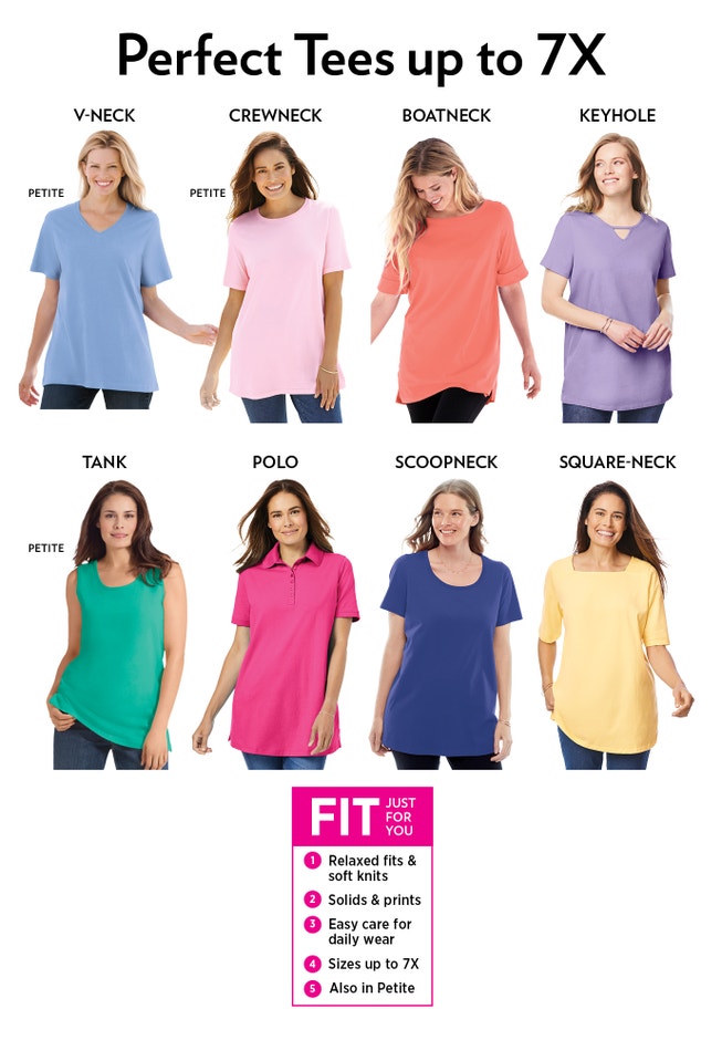 Perfect Elbow-Sleeve Square-Neck Tee image number 4