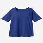 Perfect Elbow-Sleeve Square-Neck Tee image number null