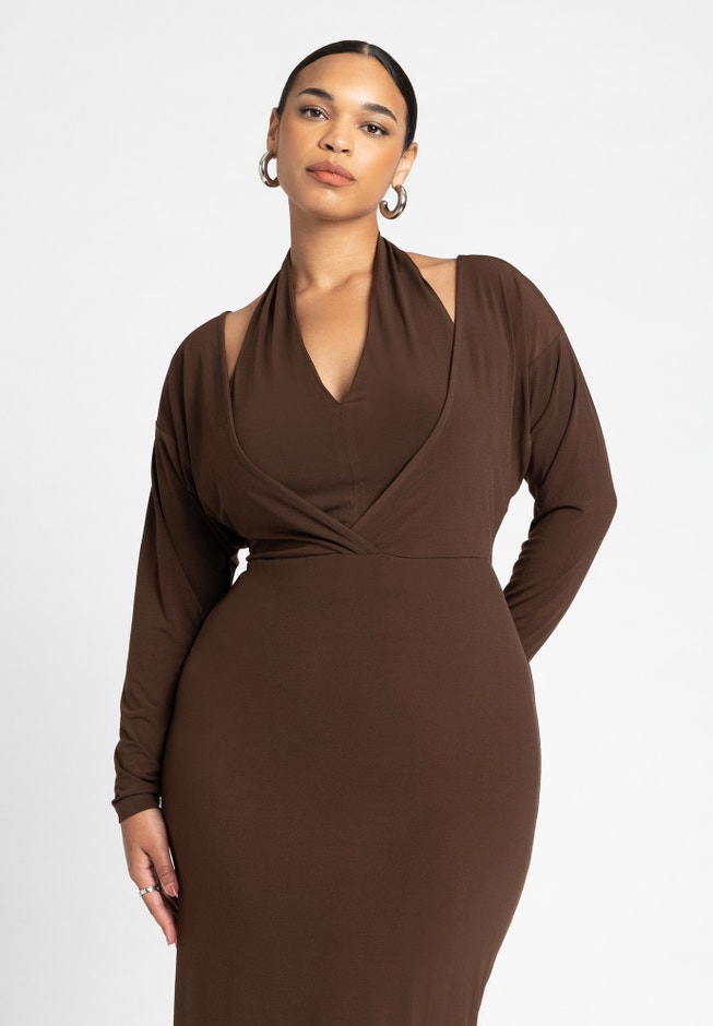Maxi Dress With Halter Layer image number null