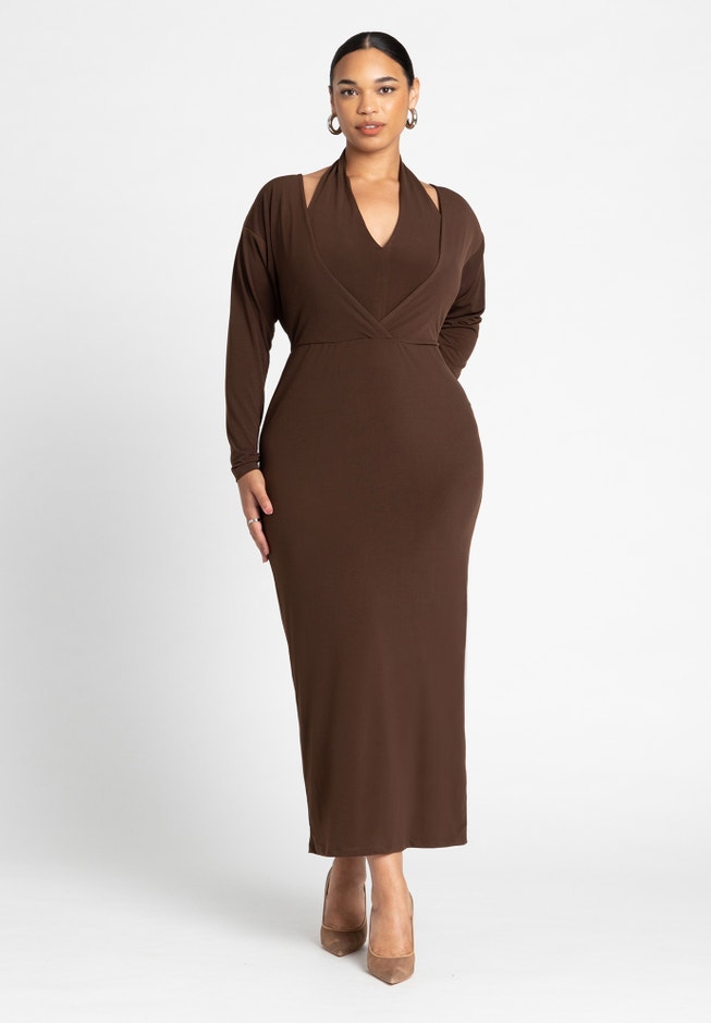 Maxi Dress With Halter Layer image number null