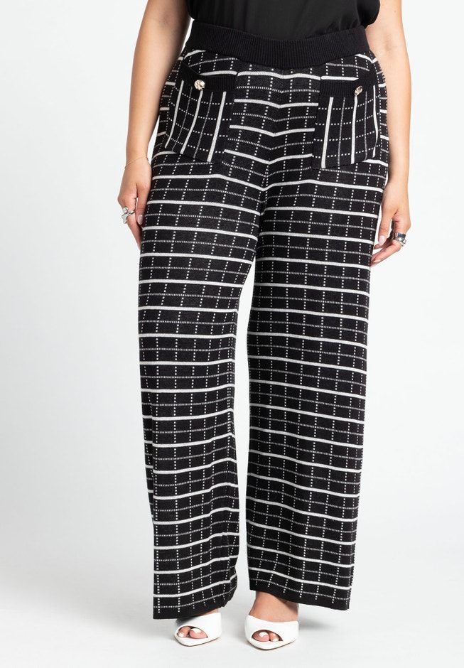 Knit Tweed Wide Leg Pant image number 1