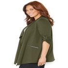 Cloud Knit French Terry Drape Front Cardigan image number null