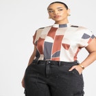 Satin Mock Neck Shell image number null