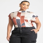 Satin Mock Neck Shell image number null